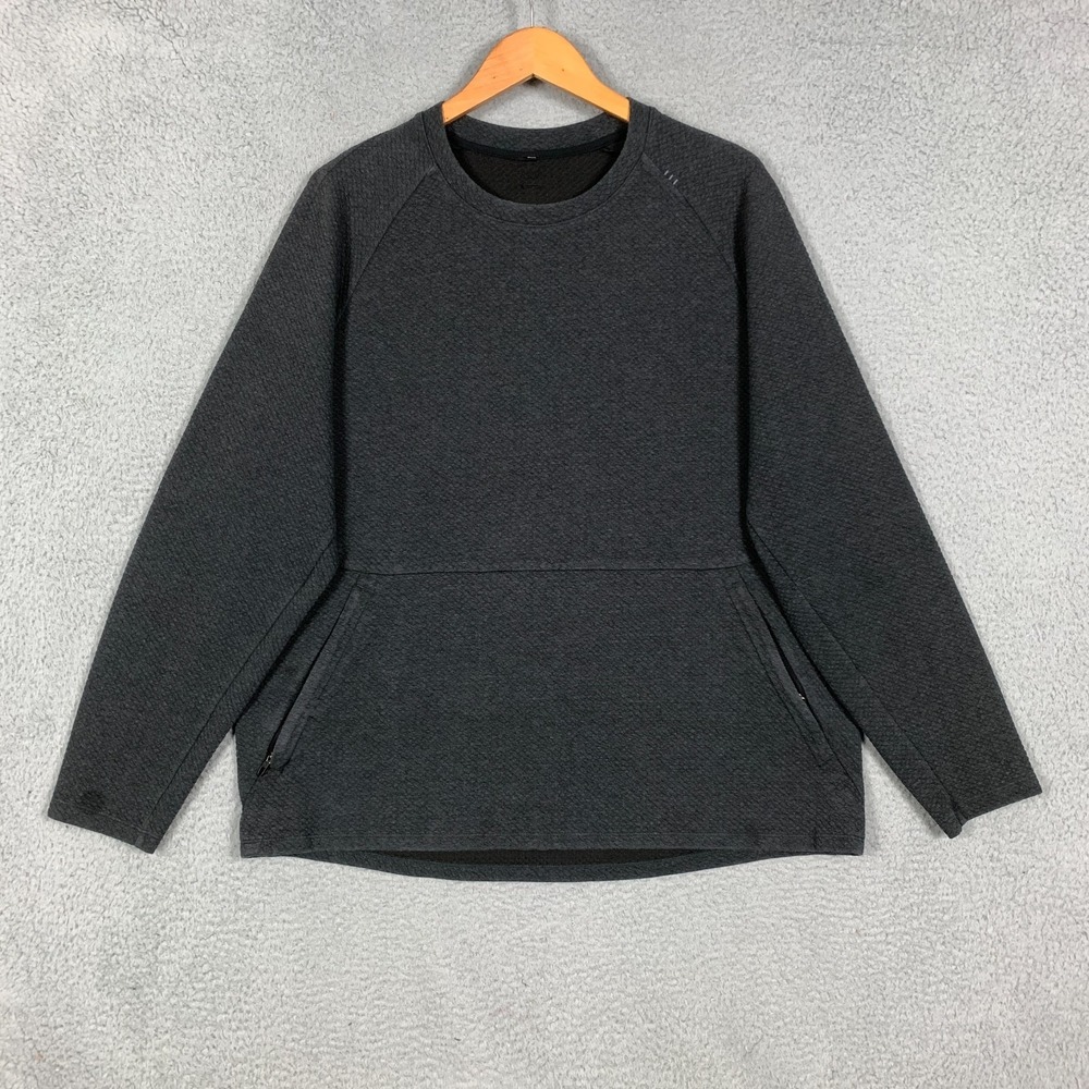 Lululemon At Ease Sweatshirt Mens XXL 2XL Heathered Black/Gray Textured Crewneck